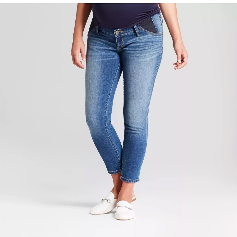Isabel Maternity skinny crop + side panels. NEW